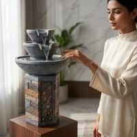 Water Fountain Harmony Falls 3-Tier Water Fountain in Multicolor Colour