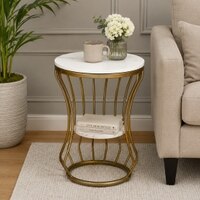 Velo Metal Side Table in Gold Colour