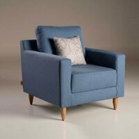 Stevens 1 Seater Fabric Sofa in Turkish Blue Colour