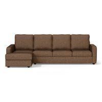 Apollo Sofa (Colour : Mocha, Cushion : Hard, Back Type : High Back, Seating Capacity : Left Aligned 3 Seater + Left Aligned Chaise + Ottoman)