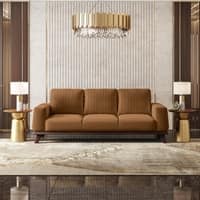Granada Premium 3 Seater Fabric Sofa in Ochre velvet Colour