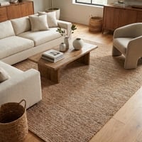 Jaipur Rugs Textured Jute 5x8 Feet Natural Hand Knotted Rug Carpet