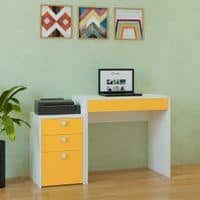 Eskada Kids Study Desk cum Printer Table with 4 Drawers in Mango Yellow Colour