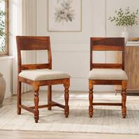 Rangrez Sheesham Wood Dining Chairs in Honey Oak Finish Set of 2