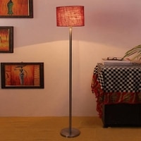Daveigh Maroon Cotton Shade Floor Lamp
