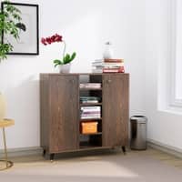 Hexa Engineered Wood Bookshelf Multipurpose Storage Rack in Flower Wenge Colour