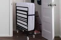 Springtek Rollaway Metal Folding Bed With Mattress 6in Single Size With Lockable Wheels