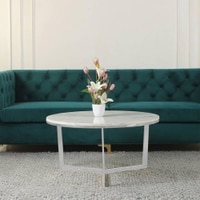 Hammond Marble Coffee Table In Chrome Finish