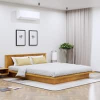 Hexa Engineered Wood Modern Queen Bed With Headboard Without Storage In Giant Wood