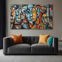 The Castle Decor Brick Lane Graffiti Wall Art Set of 5 27x48 Inch