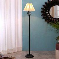 Ashanti Black Cotton Shade Floor Lamp