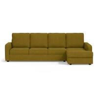 Apollo Sofa (Colour : Olive Green, Cushion : Soft, Back Type : High Back, Seating Capacity : Right Aligned 3 Seater + Right Aligned Chaise + Ottoman)