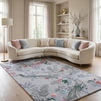 Jaipur Rugs Botanical Wool And Viscose And Polyester 5x8 Feet Hand Tufted Rug Carpet