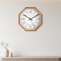 Structured Elegance Octagon Wooden Wall Clock