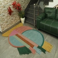 Milot-2 WoolRectangle Carpets Hand Tufted in Rust Orange Colour