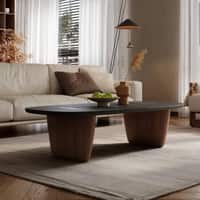 Veril Coffee Table Natural Finish and Walnut Color