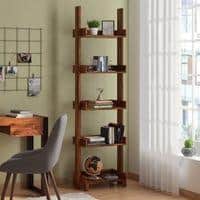 Austen Solid Wood Bookshelf in Teak Finish