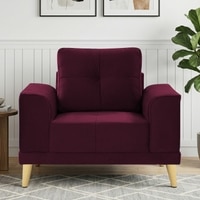 Nency Velvet 1 seater Sofa Red wine