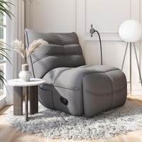 Avery One Seater Manual Fabric Recliner in Graphite Grey Colour