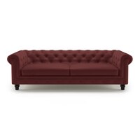 Winchester 3 Seater Leather Sofa in Wine Colour