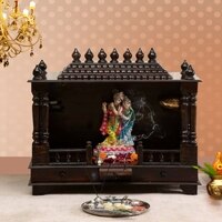 D'Dass Dark Polish Sheesham and Mdf Wooden Temple For Pooja In Home and Office