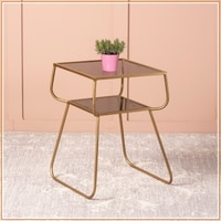 Contemporary Iron Side Table in Gold Colour