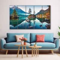 The Castle Decor Autumn Hintersee Landscape Wall Art Set of 5 27x48 Inch
