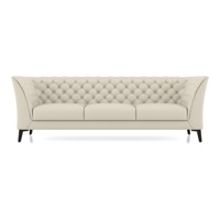 Weston 3 Seater Half Leather Sofa In Creme Fraiche Italian Leather