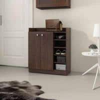 MARCO SHOE RACK ENGINEERED WOOD IN CHOCO WALNUT FINISH