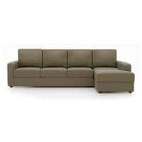 Apollo Compact Sofa (Colour : Cappucino, Cushion : Hard, Seating Capacity : Right Aligned 3 Seater + Right Aligned Chaise + Ottoman)