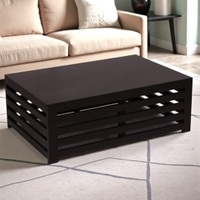 Erickson Sheesham Wood Contemporary Rectangle Coffee Table In Extra Dark Mahagony Finish