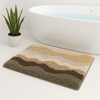Luxe Home Canada Waves Microfiber Bath Mat (40x60 cm) Coffee