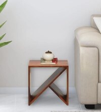 Alger Sheesham Wood End Table In Honey Oak Finish