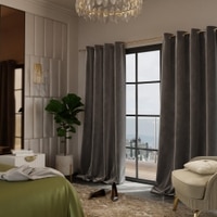 Stoa Paris Velvet Curtains for Door, Premium Dim-Out Curtain for Pack of 2, Date Night - Midnight Muse