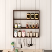 BLUEWUD Jasden Engineered Wood Multipurpose Kitchen Storage Rack Shelf (Wenge)