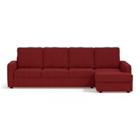Apollo Sofa (Colour : Salsa Red, Cushion : Hard, Back Type : High Back, Seating Capacity : Right Aligned 3 Seater + Right Aligned Chaise + Ottoman)