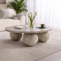 Bejoy Marble Coffee Table In Creem Finish