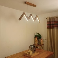 ZigZag 36 Brown Wooden LED Hanging Lamp