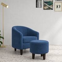 Daviana Boucle Fabric Lounge Chair in Blue Colour
