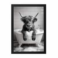 The Castle Decor Funny Elephant Reading Newspaper Toilet Wall Art 8x12 Inch