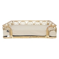 Cane Bed Cotton Pets Bed in Wooden Colour