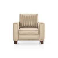Apollo Neo 1 Seater Fabric Sofa in Pearl White Colour (Back Height : Regular, Cushion Type : Soft)