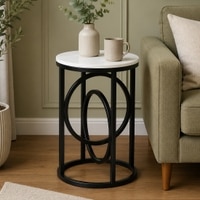 Metality Metal Side Table in Black Colour