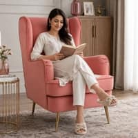 Charm Velvet Accent Chair in Blush Pink