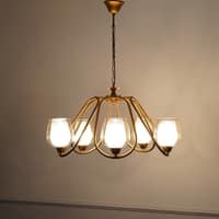 Lorena 5 Light Brass Finish Modern Chandelier