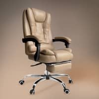 Kepler Brooks Italia Premium Leatherette Office Desk Chair in Almond Colour