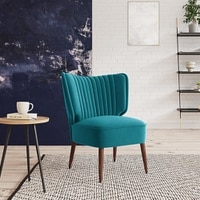 Duke Fabric Accent Chair in Teal Blue Colour