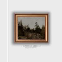 Artistry Grey Brown Forest Landscape Canvas Wall Prints Canvas Wall Prints Set of 1 Multicolor Matte