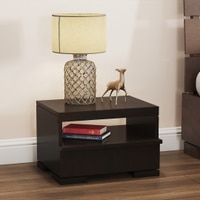 Ohio Solid Wood Bedside Table in American Walnut Finish