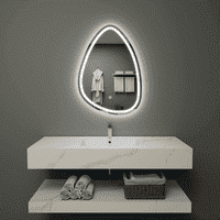 LED Water Drop Mirror with Double Touch and Defogging Feature - Modern Illuminated Mirror